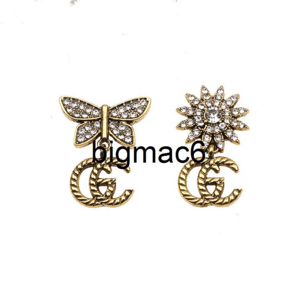 Girassol 18K Banhado A Ouro Marca De Luxo Designers Letras Brincos Geométricos Clássicos Mulheres Cristal Strass GVcciI Brinco Festa De Casamento Jewerlry