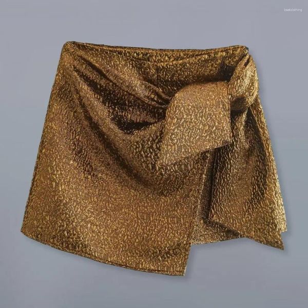 Женские шорты, удобные супер короткие плиссированные шорты из полиэстера с высокой талией и рюшами и бантом, весенне-осенняя мини-юбка для вечеринки