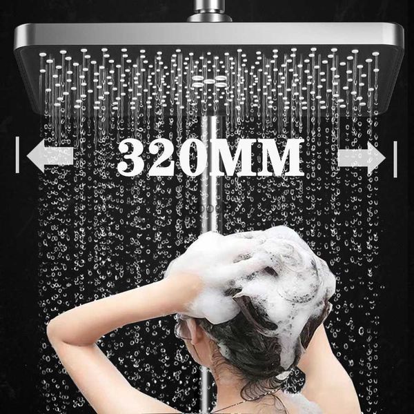 Cabeças de chuveiro de banheiro Chuvas SPA Chuveiro grande suspenso de alta pressão com economia de água Engrossar instalação sem ferramentas Acessórios de banho YQ240126