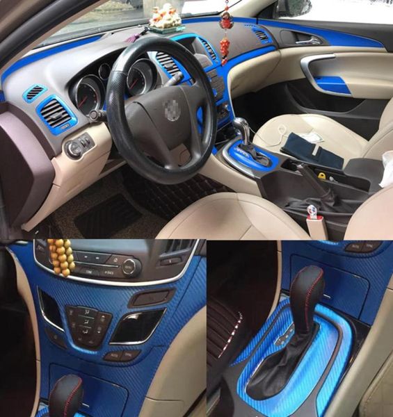 Para buick regal 20142016 carstyle 3d 5d fibra de carbono interior do carro console central mudança de cor moldagem adesivo decalques3400267