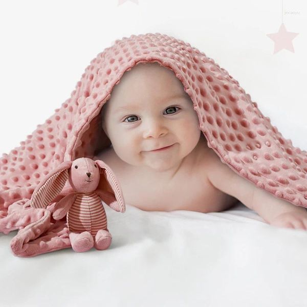 Cobertores 5 estilos super macio flanela cobertor com brinquedo nascido criança minky bonecas bebê swaddle envoltório cama cobre bolhas