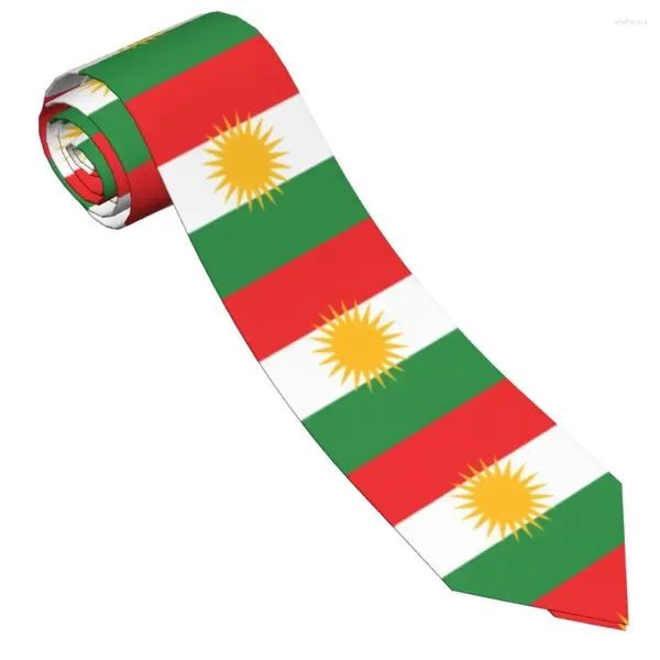 Papillon Cravatte con bandiera del Kurdistan Cravatta unisex in poliestere da 8 cm per uomo Camicia classica casual Accessori da ufficio