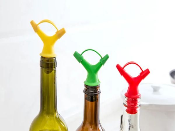 100 pz/lotto Silicone Doppio Salsa Di Soia Liquido Vino Rosso Versatori Flusso Tappi di Bottiglia di Vino Versare Beccuccio Tappo di Bottiglia Decanter11 LL