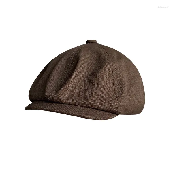 Berets Algodão Marrom Sboy Cap Soft Beret Homem Alta Qualidade Chapéu Octogonal Senhoras NC21