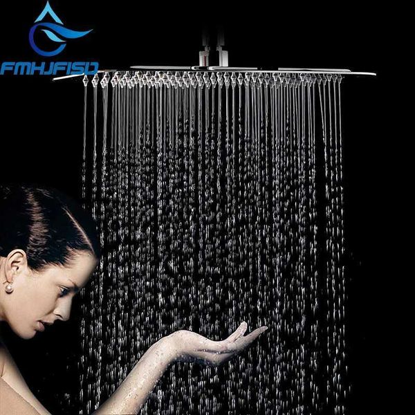 Banyo Duş Başlıkları Cilalı Krom Kafa Püskürtücü Paslanmaz Çelik 6 Kare Yağmur 15 cm Üst Yağış YQ240126