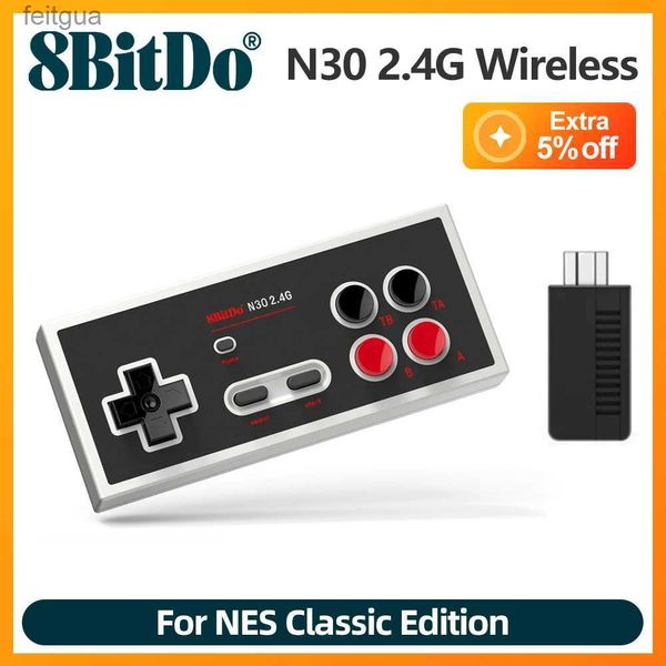 Игровые контроллеры Джойстики 8BitDo N30 2.4G Беспроводной игровой контроллер Геймпад NES Classic Edition YQ240126