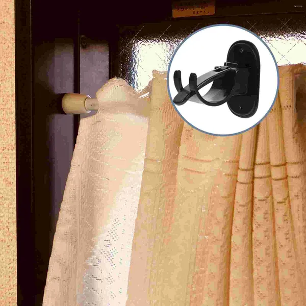 Cortina 2 pçs suportes de haste ganchos para o quarto sem suportes de broca clipe cabides de plástico adesivo banheiro