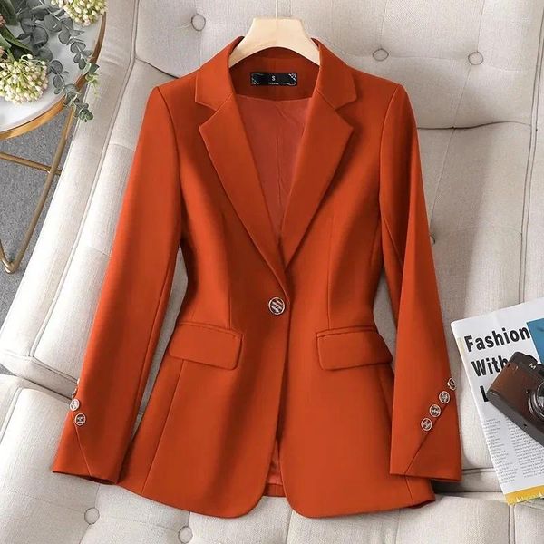 Frauen Anzüge Blazer 2024 Mode Herbst Koreanische Single Button Business Arbeit Mantel Weiblichen Anzug Casual Büro Dame Blazer Oberbekleidung