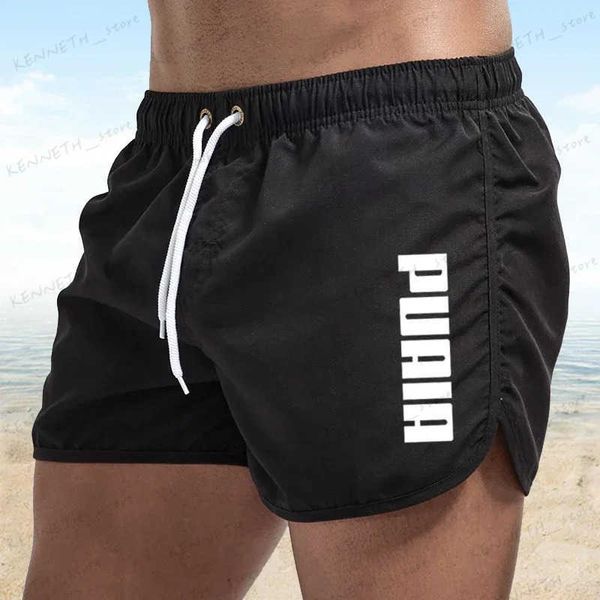 Pantaloncini da uomo New Hot Summer Swim Trunks Sport Gym Pantaloncini da corsa Abbigliamento da mare maschile Pantaloncini da spiaggia di lusso Quick Dry Mens Siwmwear Board Slip T240126