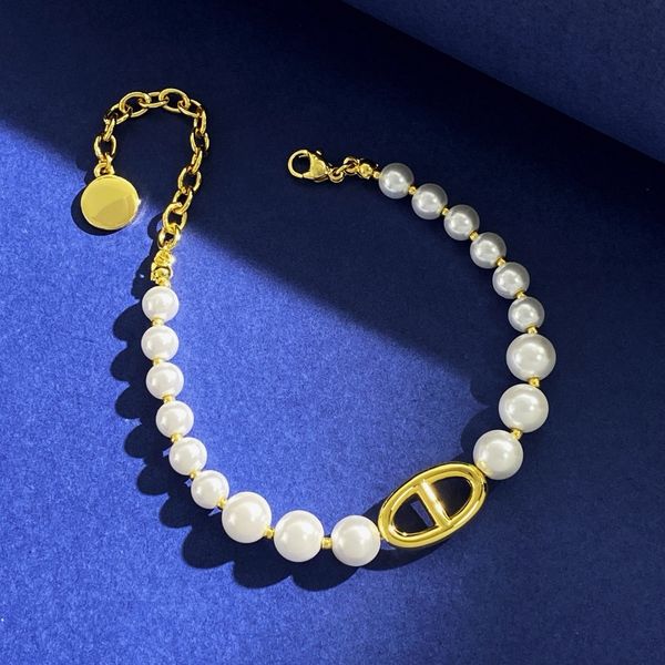 Designer de luxo jóias mulheres pérola h charme pulseiras colar conjuntos de jóias clássico elegante pulseira com fivela ot cobre banhado a ouro hardware meninas presentes