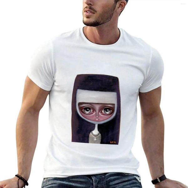 Polos masculinos Nun Clear Background Camiseta Meninos Animal Print Funnys Sweat Graphics Camiseta para homens