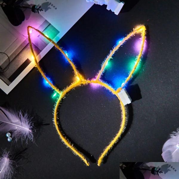 Party Dekoration Kinder Adts Bunny Ohren LED blinkendes Glühen Stirnband Haarband Frauen Bar KTV Nachtclub Kleid Dekor Lieferungen Drop Lieferung H Otcnl