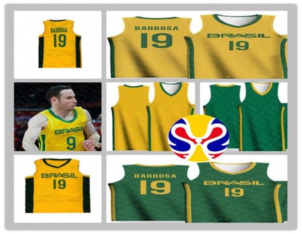 Maglie da basket della Coppa del mondo 2019 Squadra Brasile 9 Marcelinho HUERTAS 14 Marquinhos SOUSA 50 Bruno CABOCLO 10 Alex GARCIA BARBOSA VAR3178286