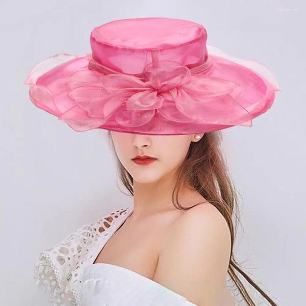 Berets lindo chapéu de fio líquido feminino requintado proteção solar dobrável