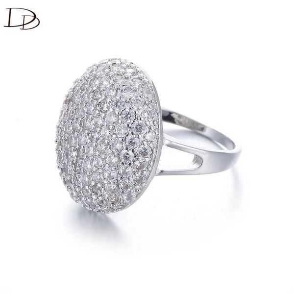 Bandringe Großhandel Bella Hochzeit Verlobungsringe für Frauen Silber Farbe AAA Strass Schmuck Zubehör Punk Bague Geschenke Dd043 240125