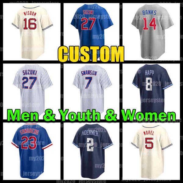 7 Dansby Swanson Maglia da basket 27 Seiya Suzuki Shota Imanaga Nico Hoerner Ryne Sandberg Christopher Morel Chicagos Yan Gomes Kyle Hendricks Cubs Patrick Wisdom