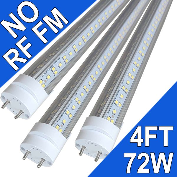 LED-Röhrenleuchten, 4 Fuß, T8-LED-Lampen, 4 Fuß Ballast-Bypass, 72 W, 7200 Lumen, 6500 K, Typ-B-Leuchtstoffröhre, T8-T10-T12-Leuchtstofflampen-Ersatz, zweiseitig, 2-poliger G13-Sockel, USAstock