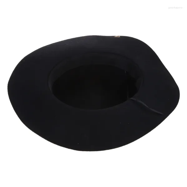 Bérets Vintage Fedora chapeau pour femmes hommes avec plumes Panama magicien casquette laine feutre CosplayCostume fête habiller Y1UA