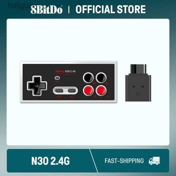 Controladores de jogo Joysticks 8BitDo N30 2.4G Gamepad sem fio para NES original YQ240126