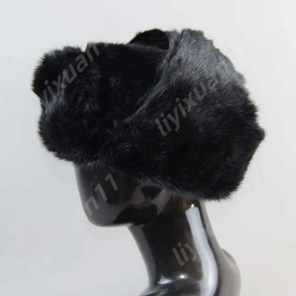 Beanieskull bonés masculinos quente natural pele de coelho bombardeiro chapéu com earflaps inverno unisex quente russo ushanka chapéu real pele de coelho chapéus 231017 1193
