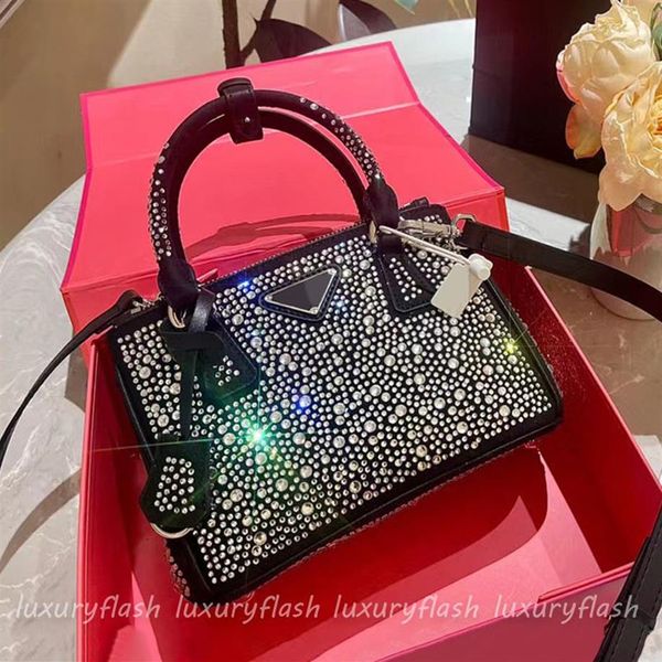 Designer totes bolsas femininas moda cristal decorativo cetim mini bolsa diamante festa ombro crossbody sacos preto branco gree221n