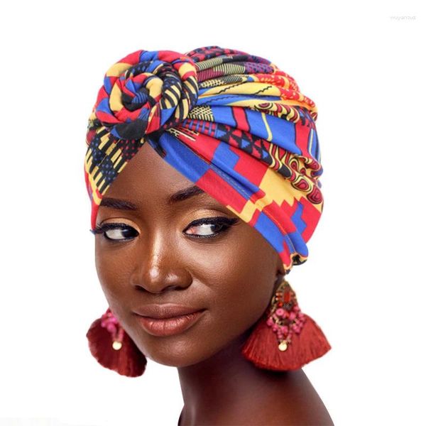 Этническая одежда, богемный тюрбан с цветочным принтом, модный женский платок, головной убор в Африке, Дубае, химиотерапия