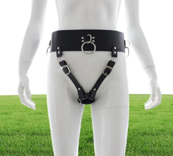 BDSM Bondage Restrizioni Cintura Cintura per orgasmo forzato in pelle per vibratore Masturbazione femminile Bacchetta magica Massaggiatore Y2006168220801