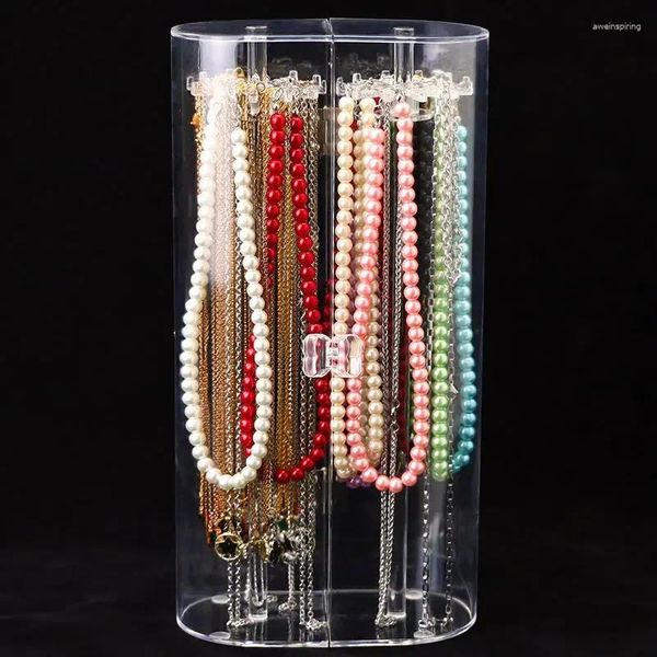 Bolsas de jóias transparente caixa acrílica organizador colar pulseira expositor anel brincos caixas acessórios armazenamento presente