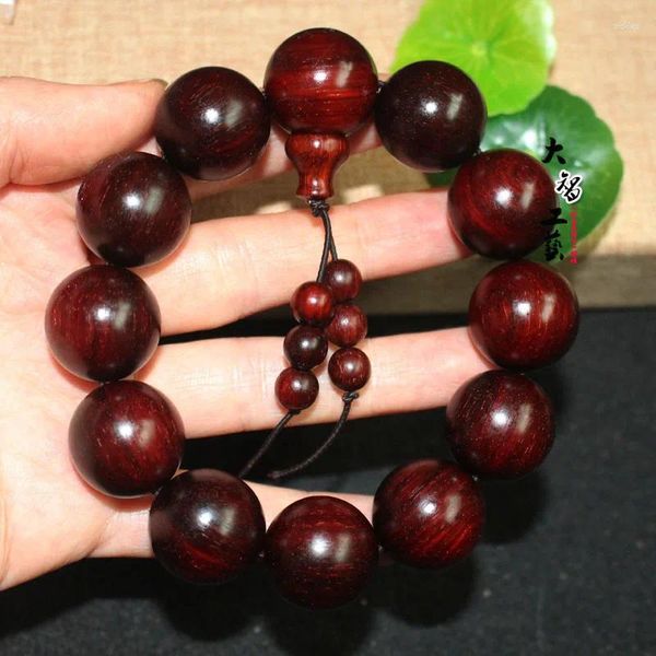 Strand India Pterocarpus Santalinus Handgeschliffenes Armband aus dem gleichen Material, Rift-Körnung, hohe Dichte, Rindshaarmuster