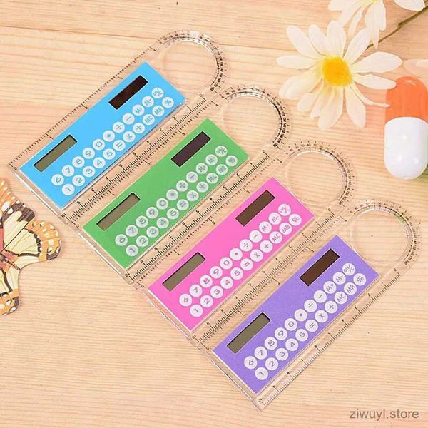 Calculadoras régua calculadora com lupa bolso transparente mini calculadora papelaria matemática brinquedos bolso escola eletrônica calculadora