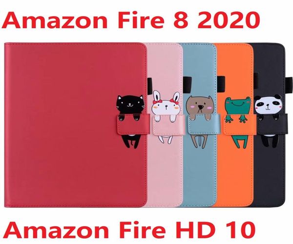 Per Amazon Kindle Fire 8Fire HD 8Fire HD 10 Custodia in pelle PU morbida TPU Fire HD Plus 2020 Tablet magnetico in silicone Smart Cover6134085