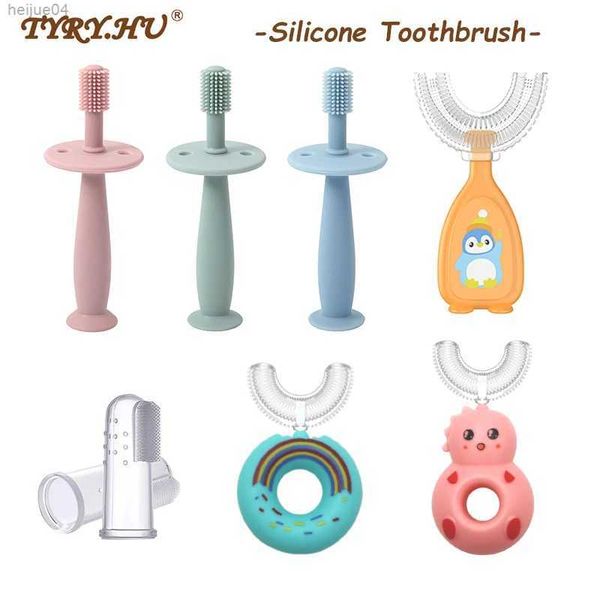 Escova de dentes 1/2/5 peças, escova de dentes macia de silicone para treinamento de bebês, crianças, ferramenta de escova de dentes para cuidados bucais, itens infantis