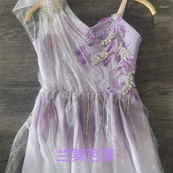 Сценическая одежда, профессиональное, индивидуального размера, детское, женское, взрослое, современное фиолетовое лирическое балетное платье с изображением Купидона