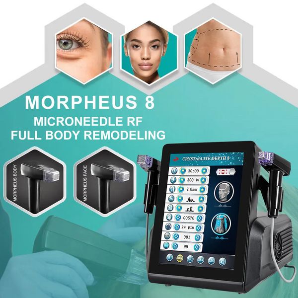 Itens de beleza portátil 2 em 1 Morpheus 8 pele que aperta a pele fracionária do RF Microneedle grande tela Microneedling máquina de aperto da pele