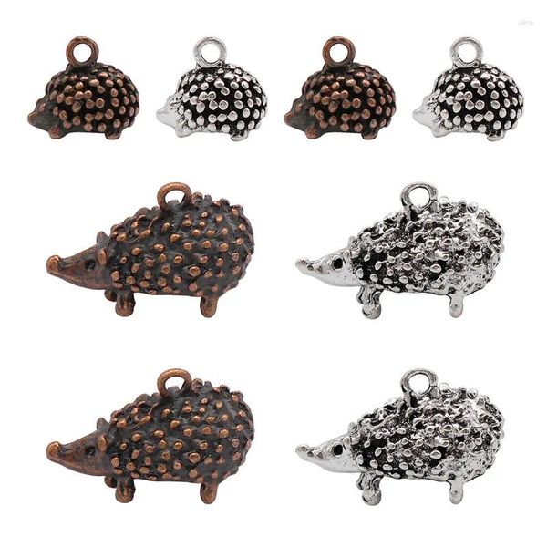 Encantos 8 Pçs/lote Mix Hedgehog Liga Animais Para Fazer Jóias Brincos Pingente Moda Decoração de Casa Broche Chaveiro Acessório DIY