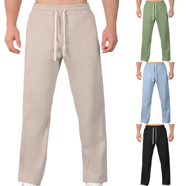 Pantaloni da uomo Abbigliamento Splicing Outdoor Vita alta Tasca posteriore aperta Tuta da uomo S con elastico in vita elasticizzato