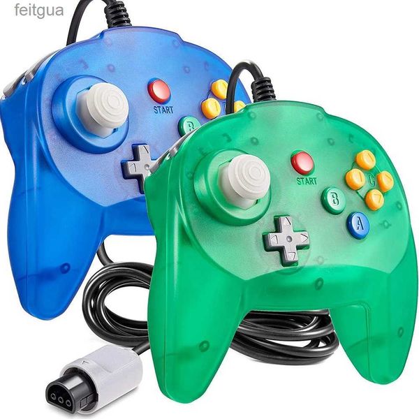 Oyun Denetleyicileri Joysticks 2pcs/N64 Konsolu için Retro Mini Denetleyici Set Klasik N64 Kablolu Uzak Oyun Denetleyicisi Yükseltilmiş Joystick Gamepad Değiştirme YQ240126