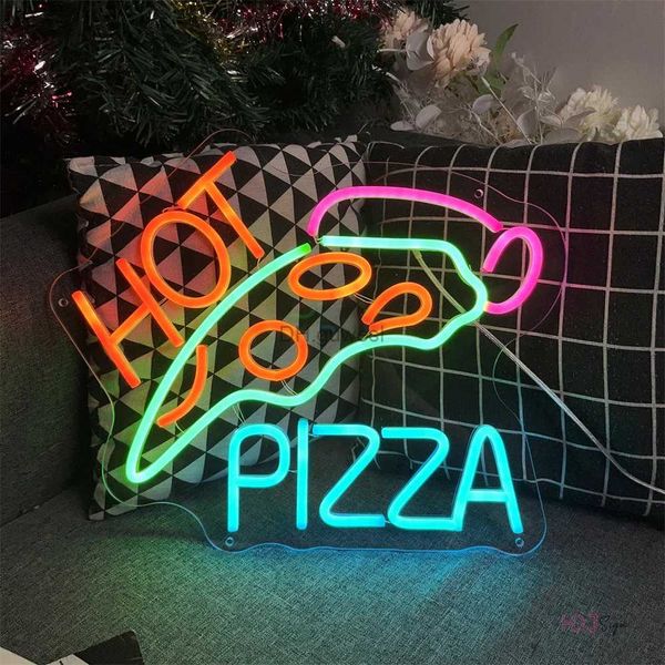 LED Neonschild Pizza LED Neonschild Lichter Kunst Wandbehang Raumdekoration Lebensmittelgeschäft Party Kinder Geburtstagsgeschenk Wand Raumdekoration Nacht Neonlampen YQ240126