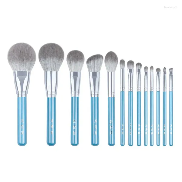 Make-up-Pinsel MyDestiny – Blue Iris 13-teiliges Pinselset, superweiche Fasern, hochwertiges FaceEye Foundation-Lidschattenpulver