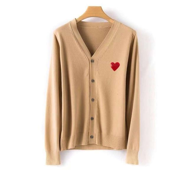 Мужские и женские дизайнерские свитера cdgs Play Sweater Knit Commes Повседневная толстовка Des Badge Garcons толстовка с капюшоном Red Heart Sleeve Кардиган с вышивкой Зимняя одеждаSK4F