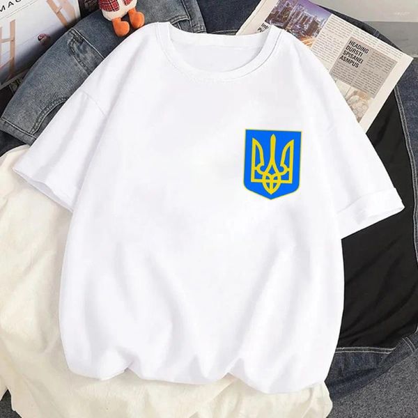 Magliette da donna Ucraina Bandiera Ucraina Maglietta Abbigliamento Donna Tumblr Stampa Coppia Streetwear Bianco Ulzzang