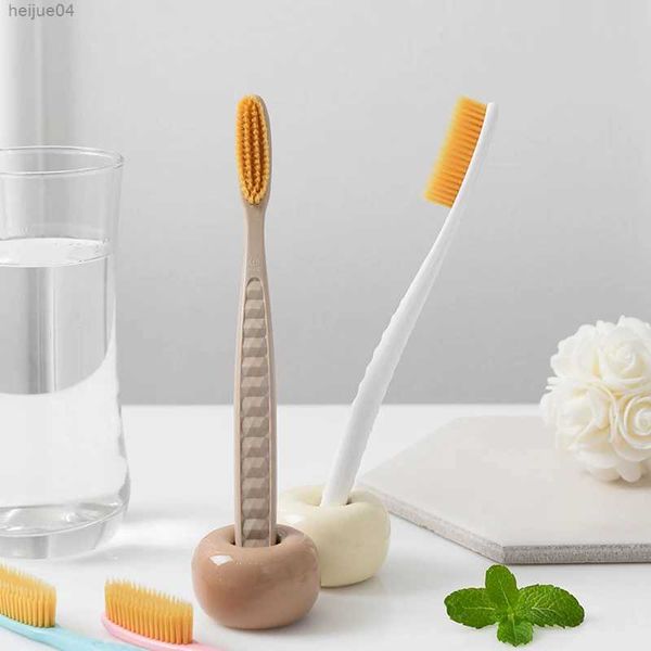 Escova de dentes 1/4 pçs cabeça grande escova de dentes original coreano com caso de viagem carvão adulto biodegradável limpeza de saúde oral
