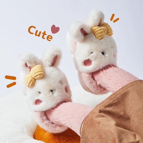 Pantofole Kawaii Cartoon Inverno Autunno Casa Kid Scarpe di peluche Antiscivolo Morbide Bambini Ragazzo Ragazza Caldo pavimento della camera da letto interna