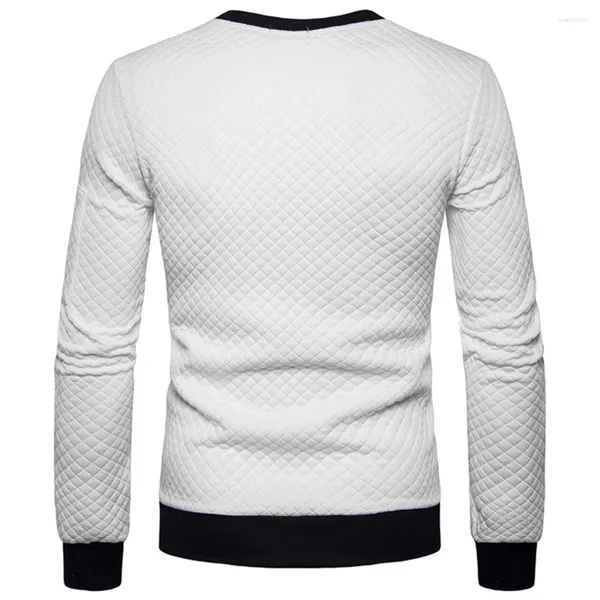 Erkek Sweaters Mod Menyalar İçin Modaya Uzun Kollu Kazak Waffle Sweatshirts Sports Active Tops (Siyah/Donanma/Şarap/Koyu Gri/Açık Gri)