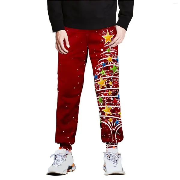 Pantaloni da uomo Pantaloni da esterno Pantaloni sportivi da uomo in cotone traspirante Pantaloni da jogging sportivi casual da uomo di buon Natale Lavoro da escursionismo leggero