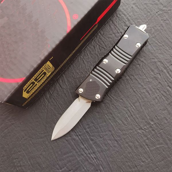 Coltelli tattici con coltello automatico a doppia azione D2 Blade Manico in alluminio 6061-T6 Coltelli tascabili per sopravvivenza nella giungla