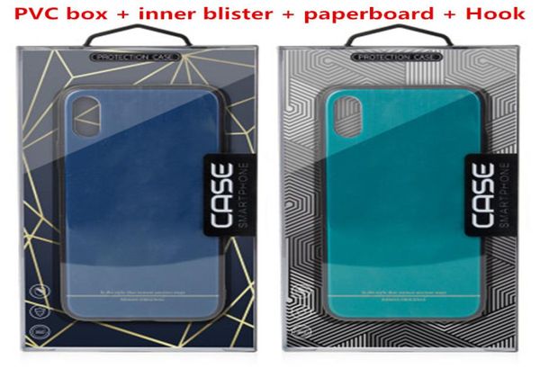 Caixa de embalagem de caixa de telefone de plástico de PVC de moda com gancho de papelão de bolha interna para iPhone 8 7 6S 6 Plus 55 polegadas X Samsung 3040668