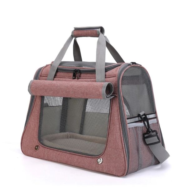 Taschen Katzen -Rucksack Transport Atmungsaktivem Hundetasche Reflektierende Streifen Roller Roller Verschluss tragbare faltbare Outdoor -Reiseversorgung