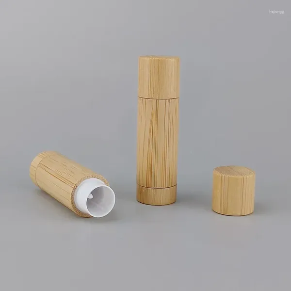 Garrafas de armazenamento 1 peça 5g tubo de batom de bambu de grau superior sub pacote diy recipiente vazio embalagem garrafa ferramentas de maquiagem cosméticos