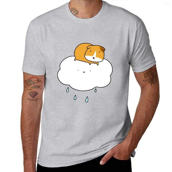 Polos masculinos chuva nuvem cobaia camiseta topos para um menino bonito camiseta masculina